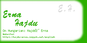 erna hajdu business card